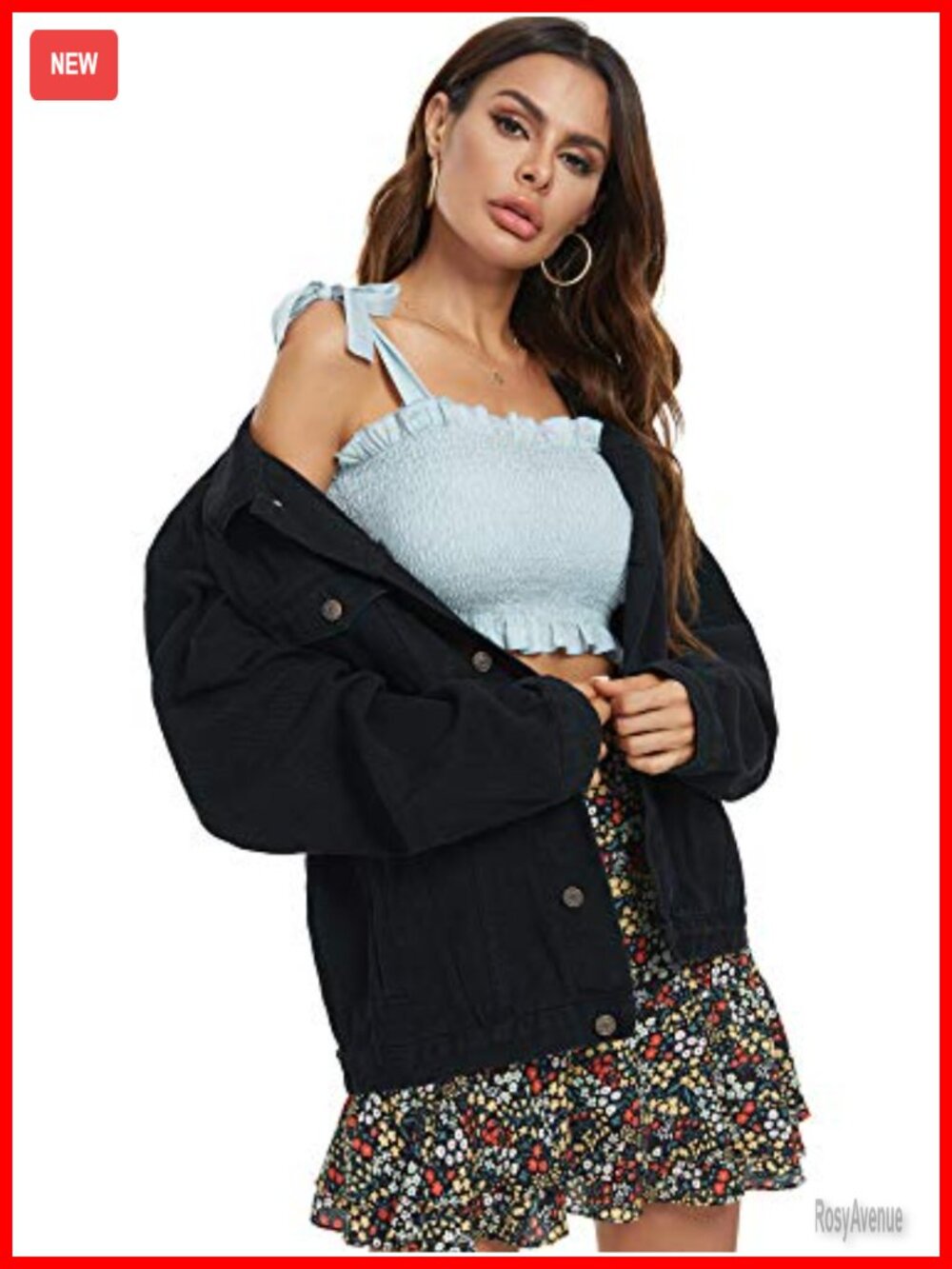 Oversized Denim Jacket Button Front 4 Pocket Long Sleeve 100% Cotton - Picture 5 of 6